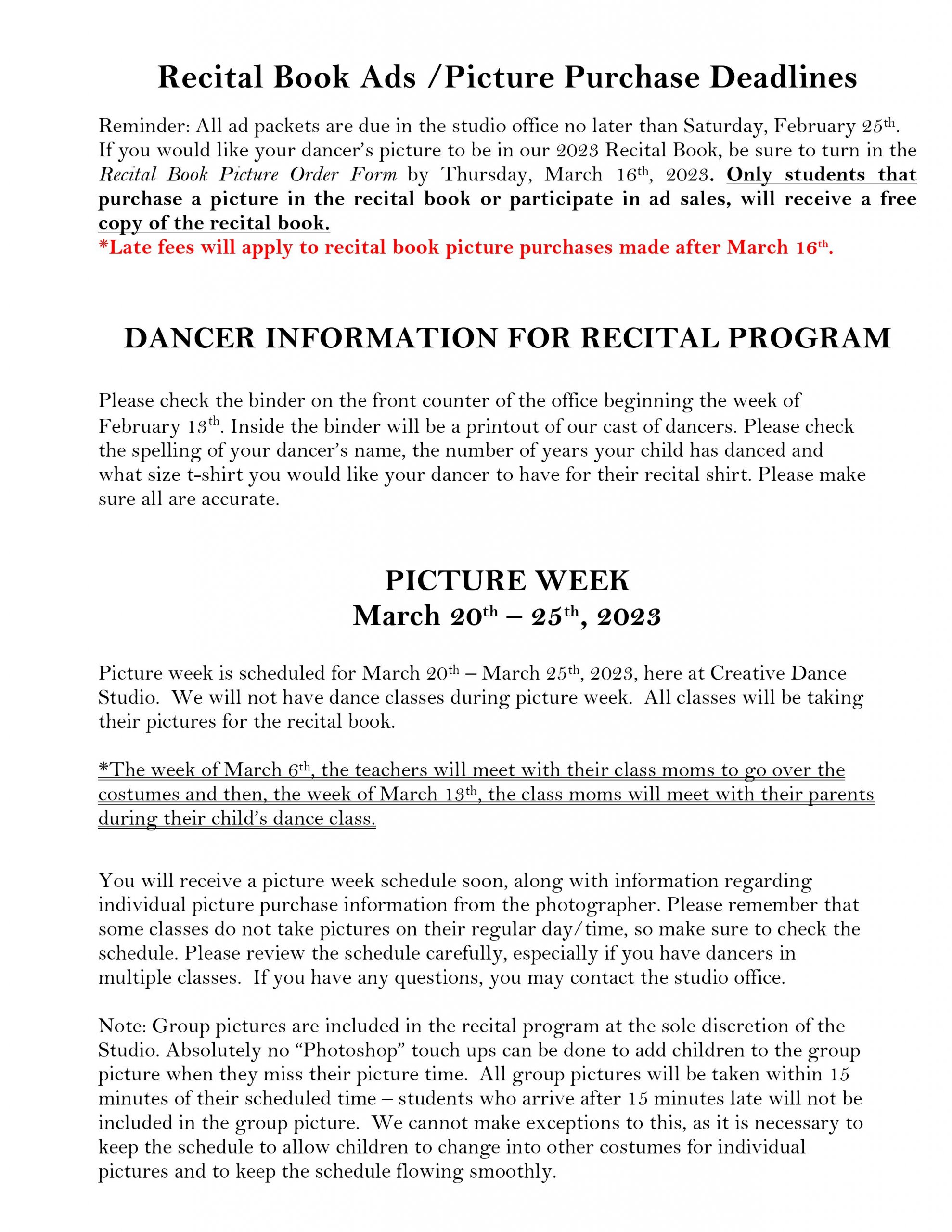 2023 Recital Program Book